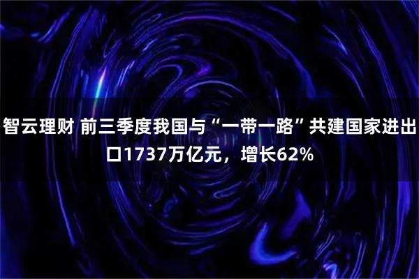 智云理财 前三季度我国与“一带一路”共建国家进出口1737万亿元，增长62%