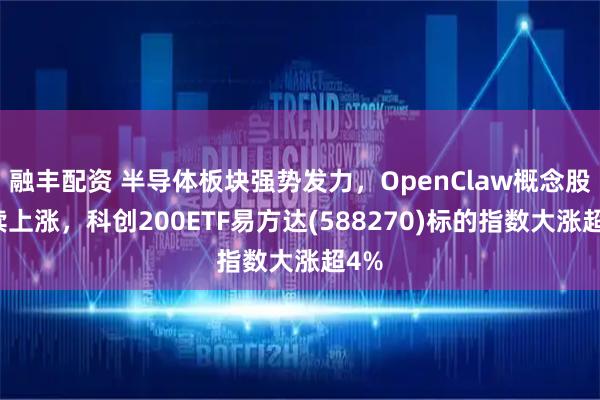 融丰配资 半导体板块强势发力，OpenClaw概念股持续上涨，科创200ETF易方达(588270)标的指数大涨超4%